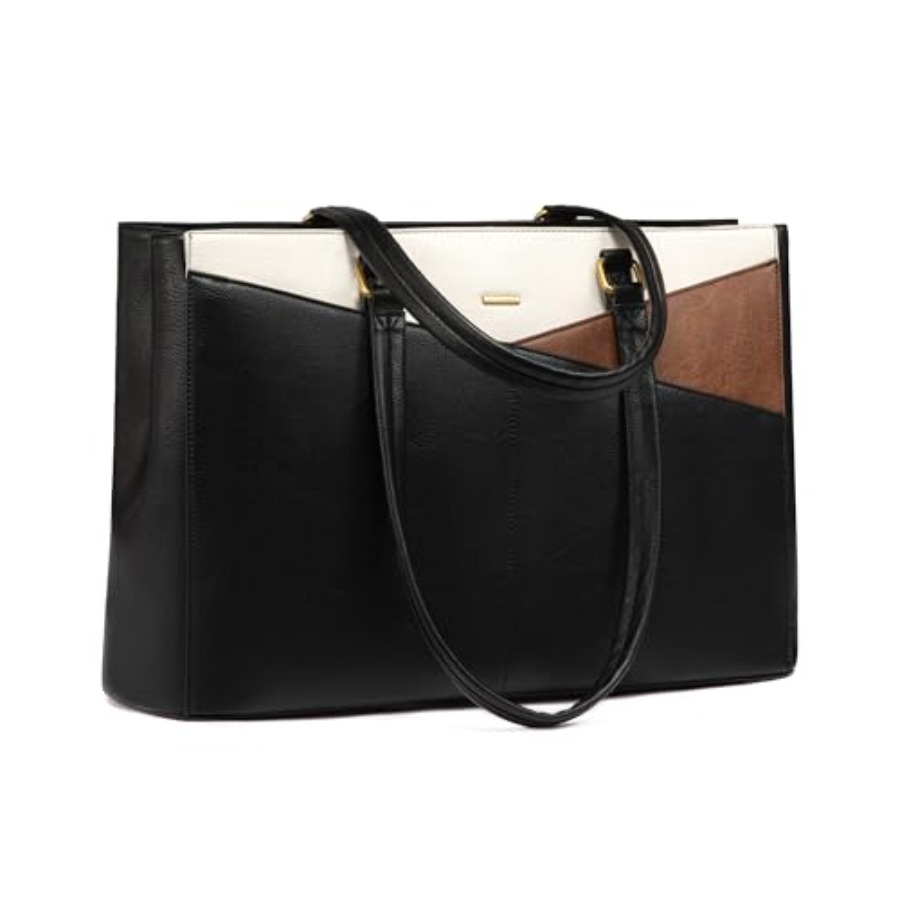 Woman In Bag - Vintage Leather Work Tote - Laptop