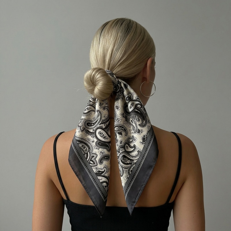 Women Bags Online - Luxury Satin Square Scarf Paisley Print