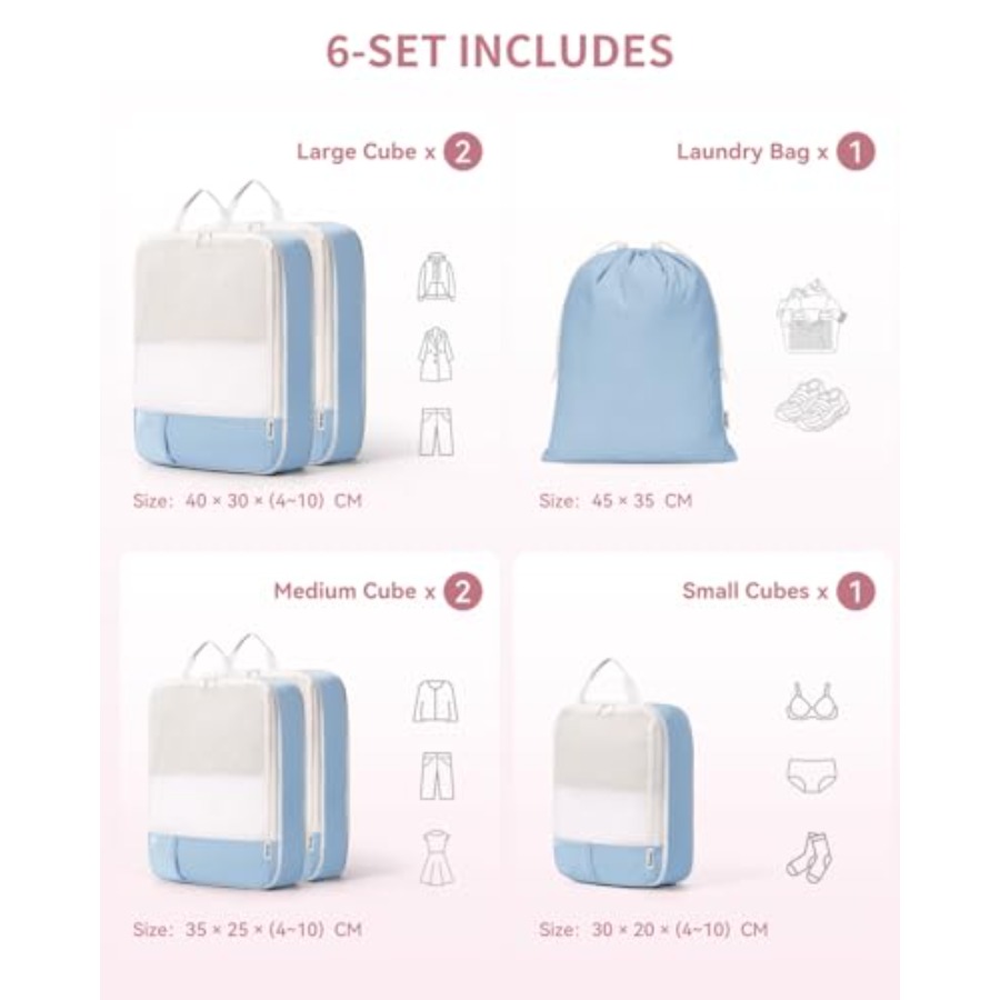 6 Set Compression Packing Cube – обзор и цена Woman In Bag