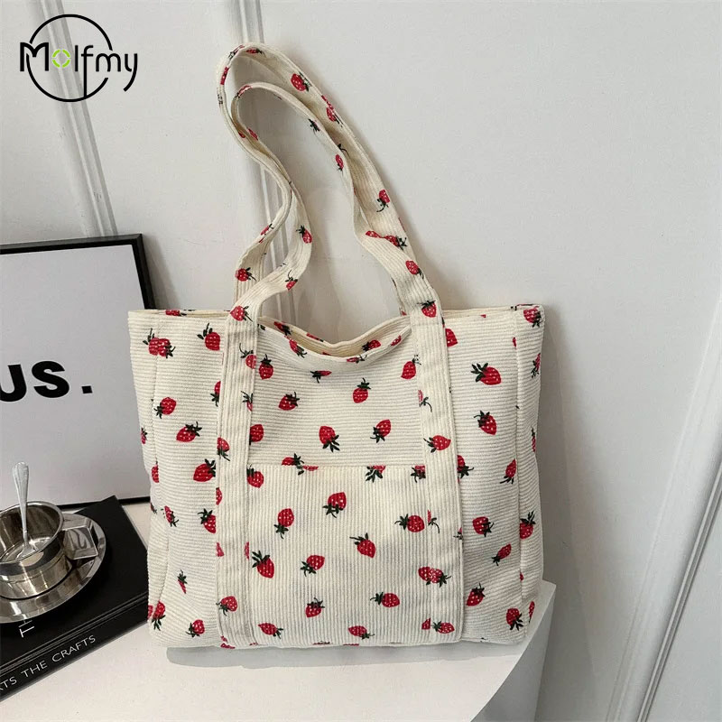 Corduroy Handbag Strawberries  – обзор и цена Women Bags Guess
