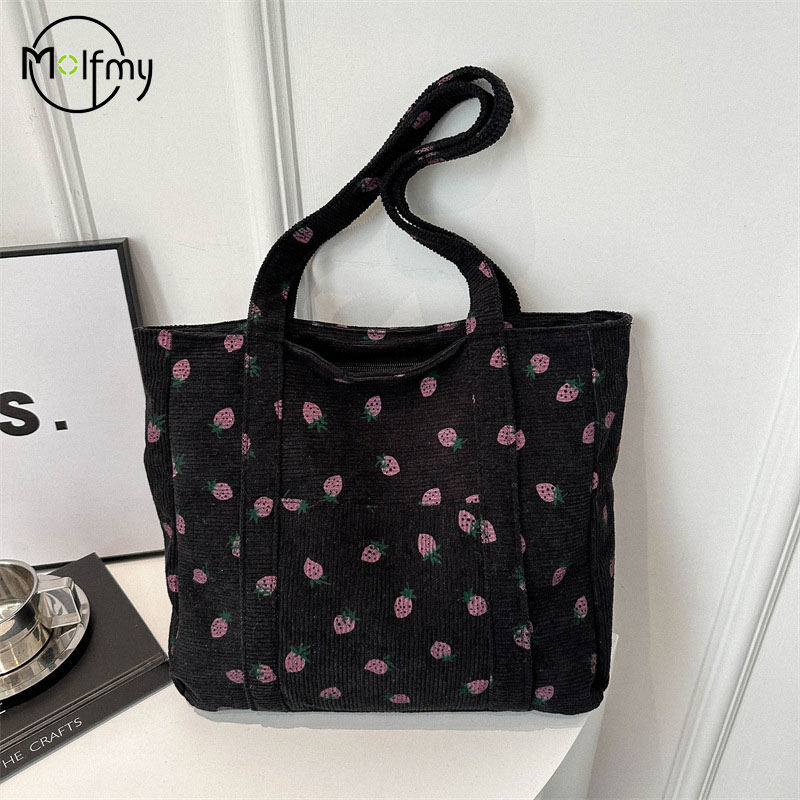 Corduroy Handbag Strawberries  – обзор и цена Women Bags Guess