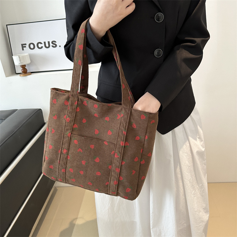 Corduroy Handbag Strawberries  – обзор и цена Women Bags Guess