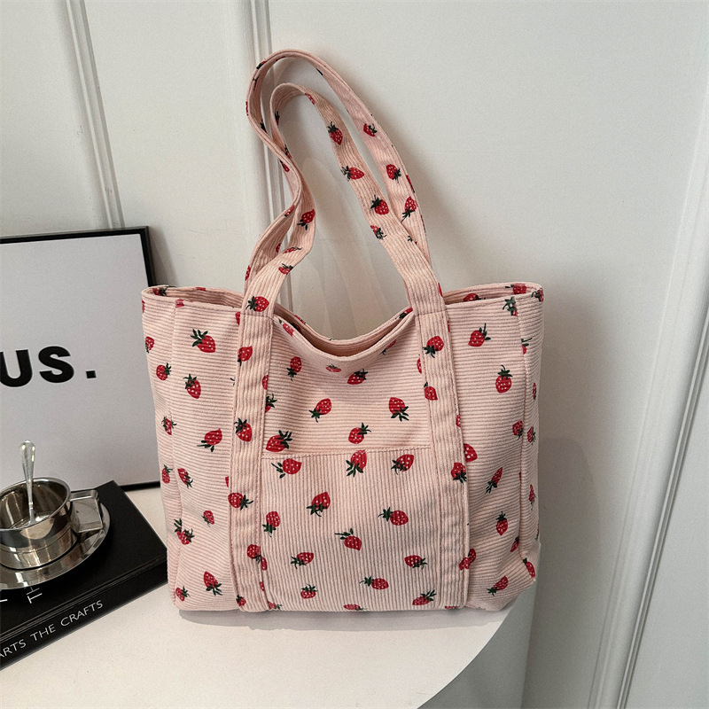 Corduroy Handbag Strawberries  – обзор и цена Women Bags Guess