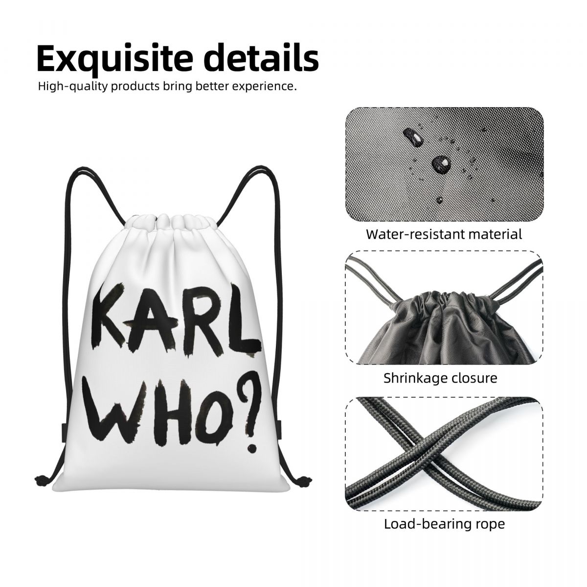 Custom Karl Who Drawstring Bag – обзор и цена Women'S Karl Bags